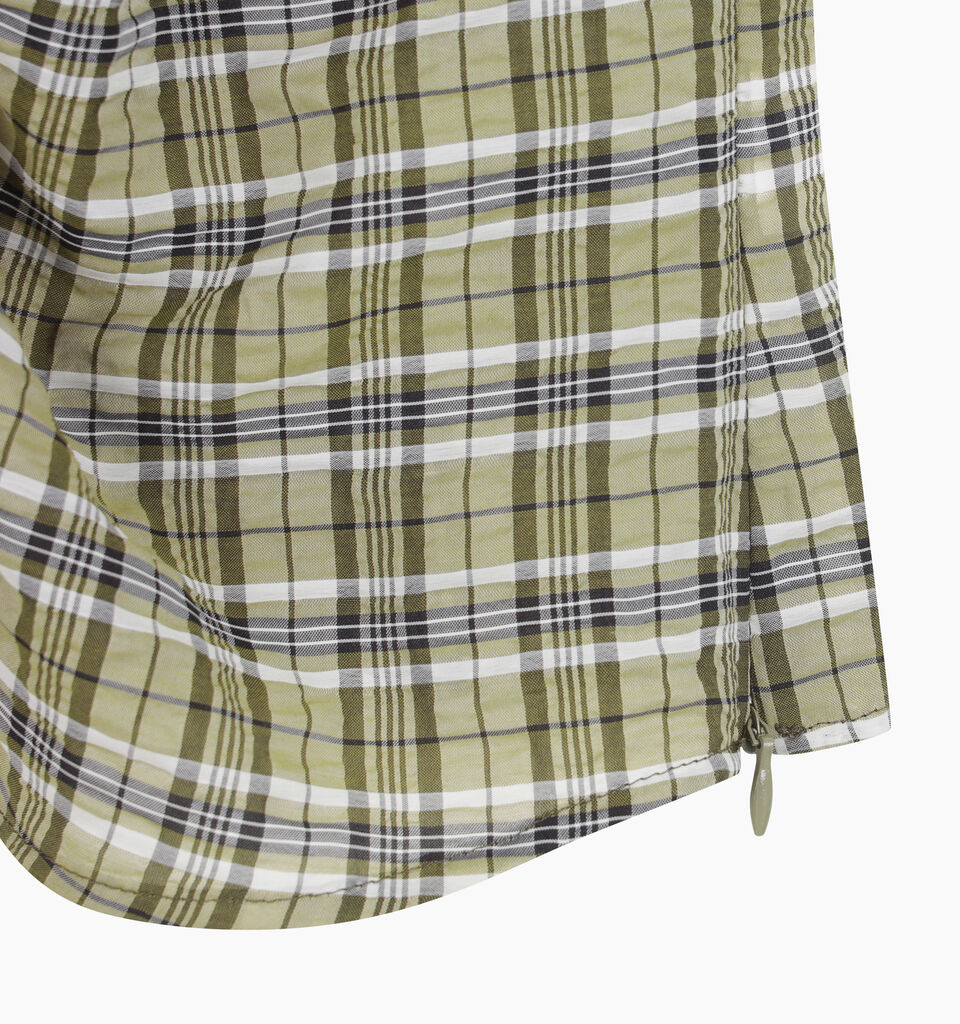 Khaki check blouse with rouching - null - Military Green | Sisley K image number 4